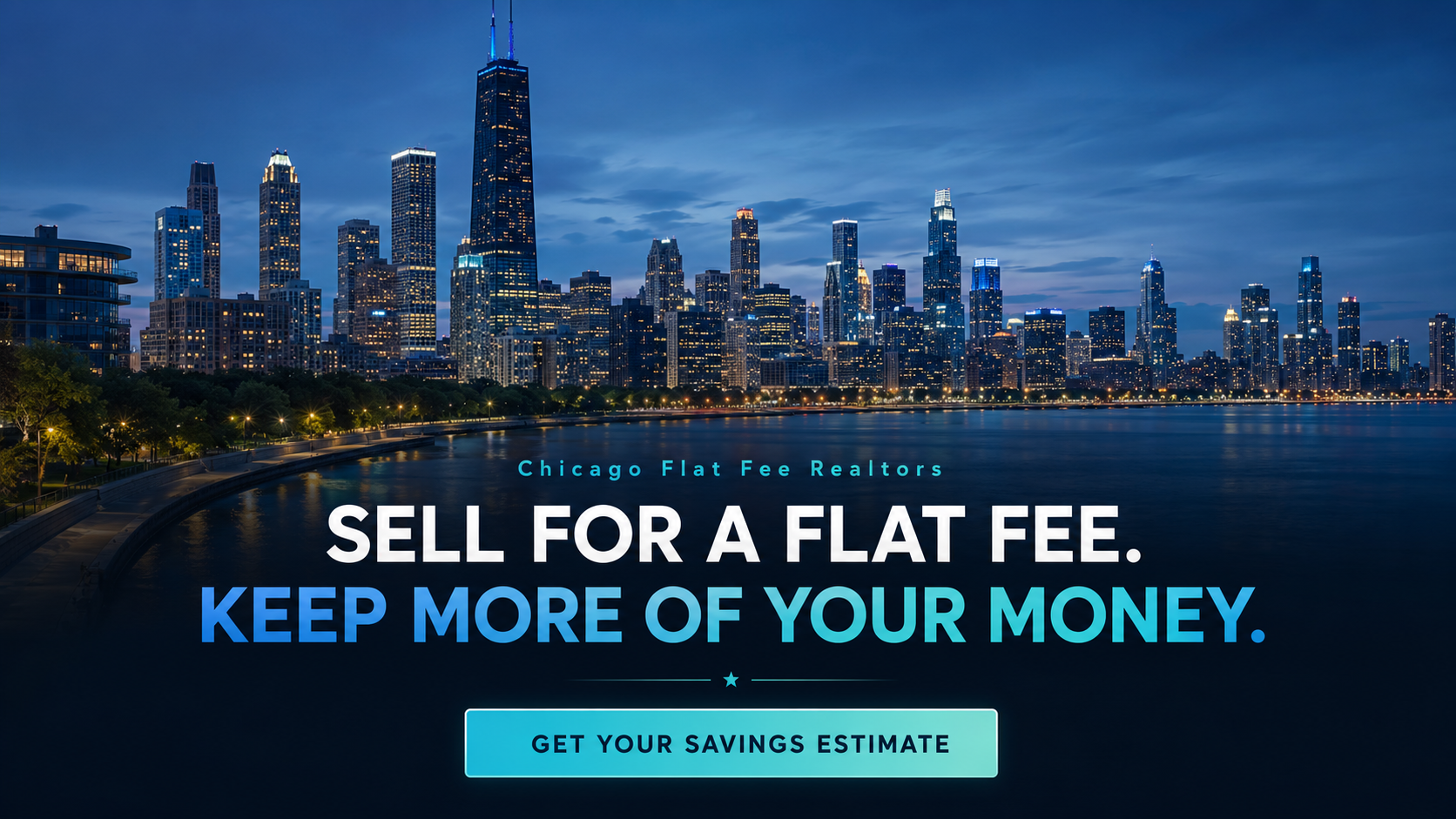 Chicago skyline at dusk